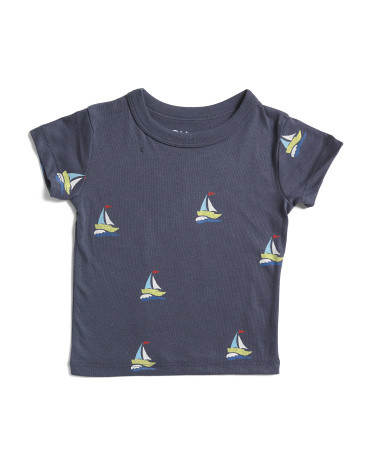 Boys Sailboat Print Short Sleeve Tee | TJ Maxx