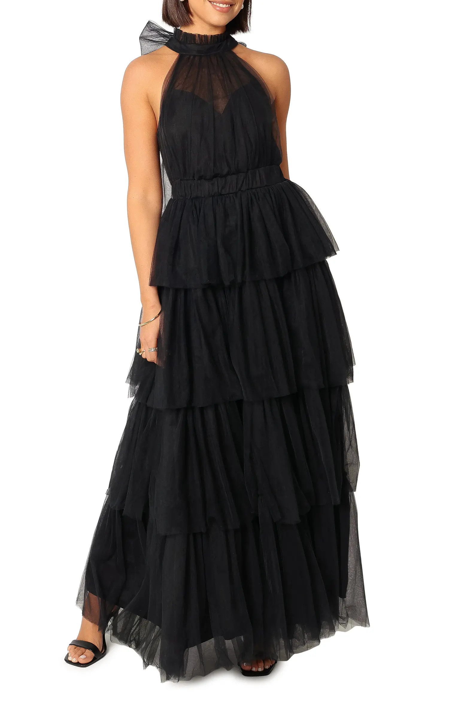 Petal & Pup Frances Halter Neck Tiered Tulle Gown (Women) | Nordstrom | Nordstrom