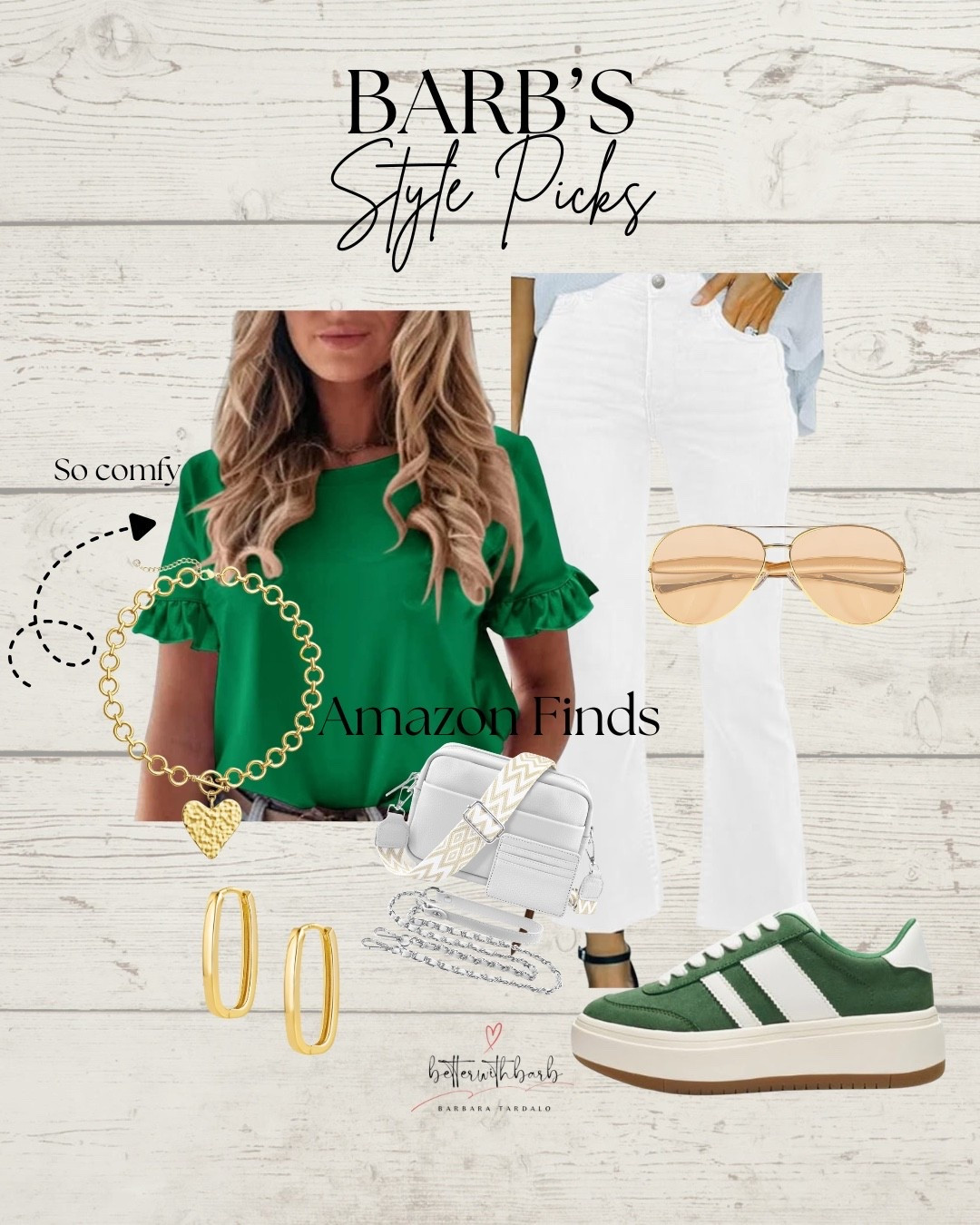 Follow me for daily finds you can shop right here on LTK 🤍

Loving this fresh green and white combo — such an easy, comfy outfit for everyday wear.

I earn commissions from qualifying purchases as an Amazon and LTK creator.

#LTKPetite #LTKootd #LTKOver40