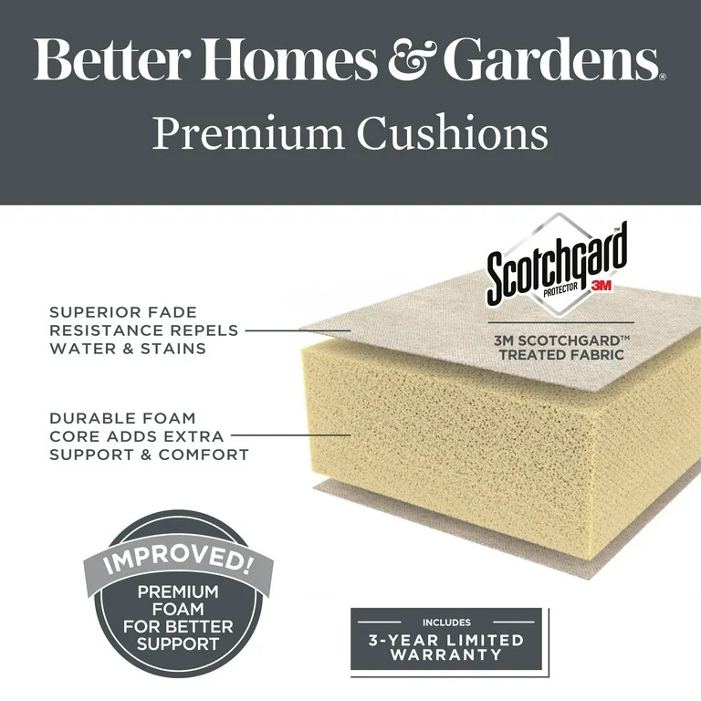 Better Homes & Gardens Brookbury 4pc Wicker Patio Sectional Dining Set, Brown Wicker, Beige Cushi... | Walmart (US)