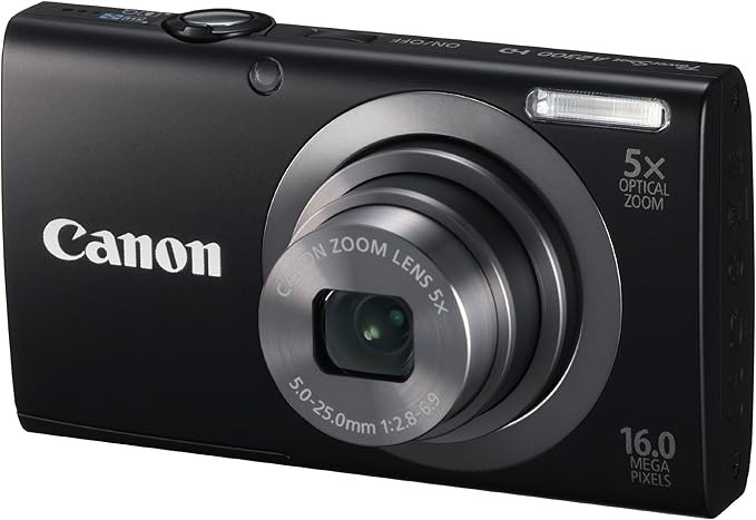 Canon PowerShot A2300 IS 16.0 MP Digital Camera with 5x Optical Zoom (Black)(Renewed) | Amazon (US)