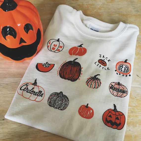 Pumpkin T-Shirt, Halloween Shirt, Screen print shirt, Foodie Gift, Clothing Gift | Etsy (US)