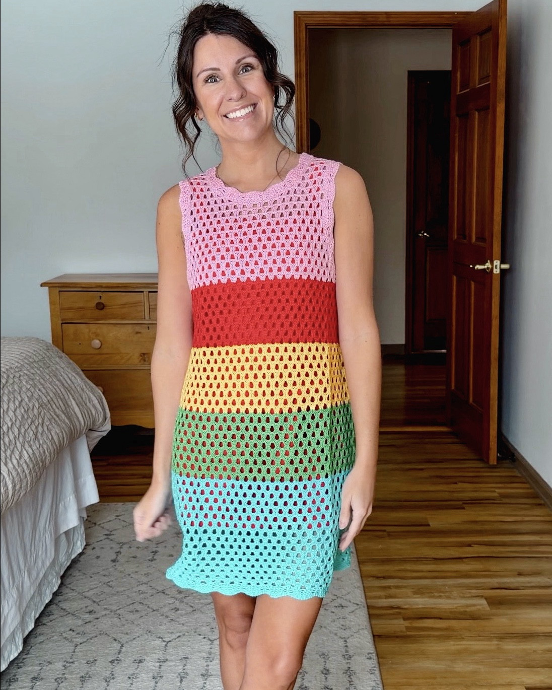 Rainbow swim coverup. So adorable 🌈 

Size xs in my coverup and 6 in my Croc sandals🤎

#LTKSwim #LTKootd #LTKPetite