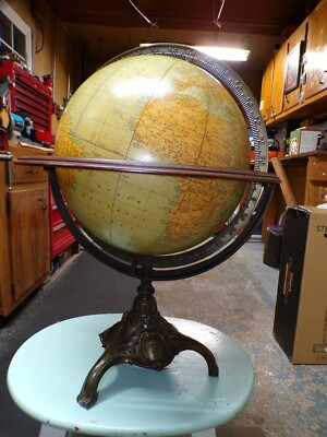 c1927 Antique 12" Terrestrial Globe highest Level full mounted w/Horizon ring | eBay US