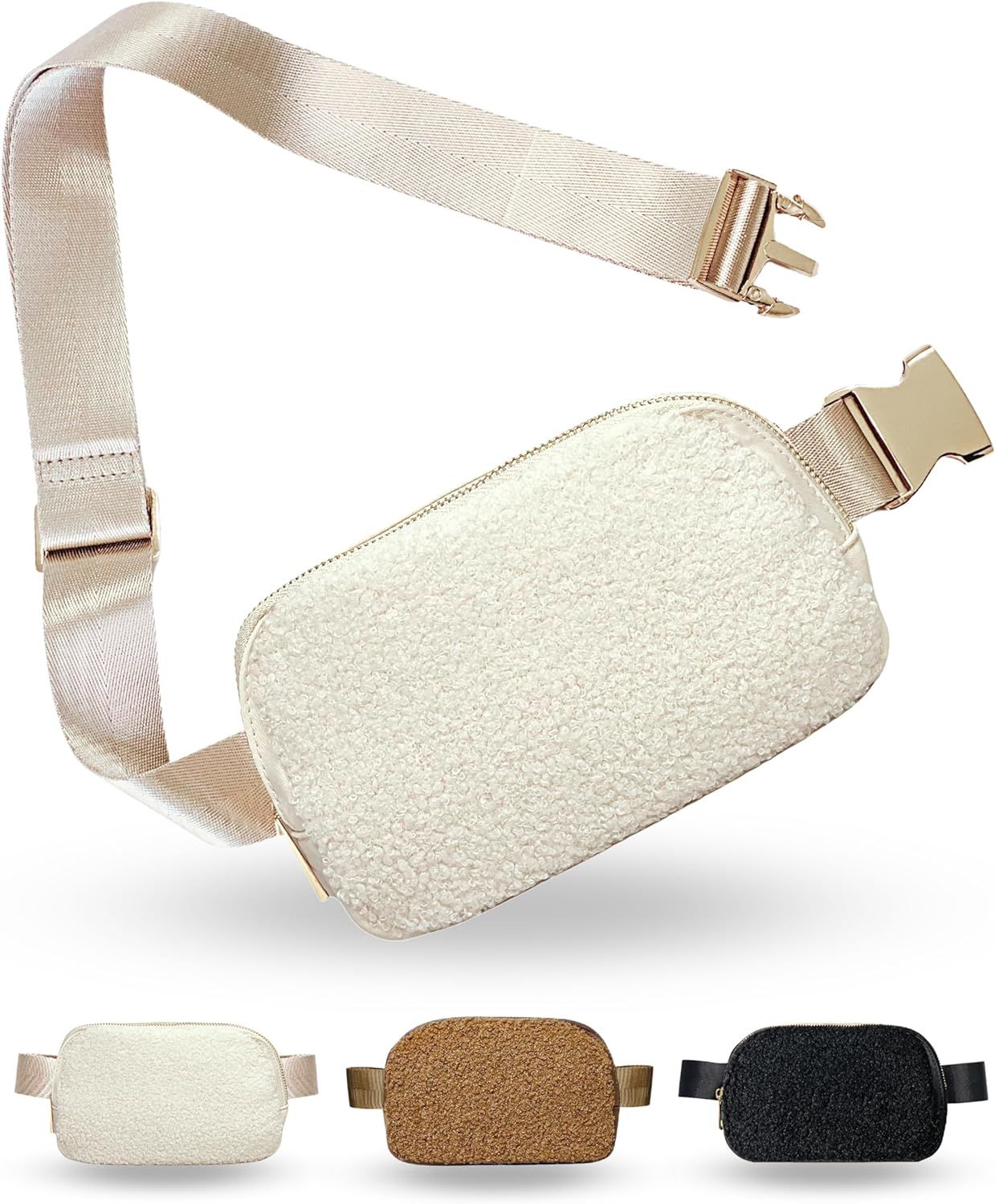 Boutique Fleece Belt Bag | Sherpa Crossbody Bag Fanny Pack for Women Fashionable | Everywhere Wai... | Amazon (US)