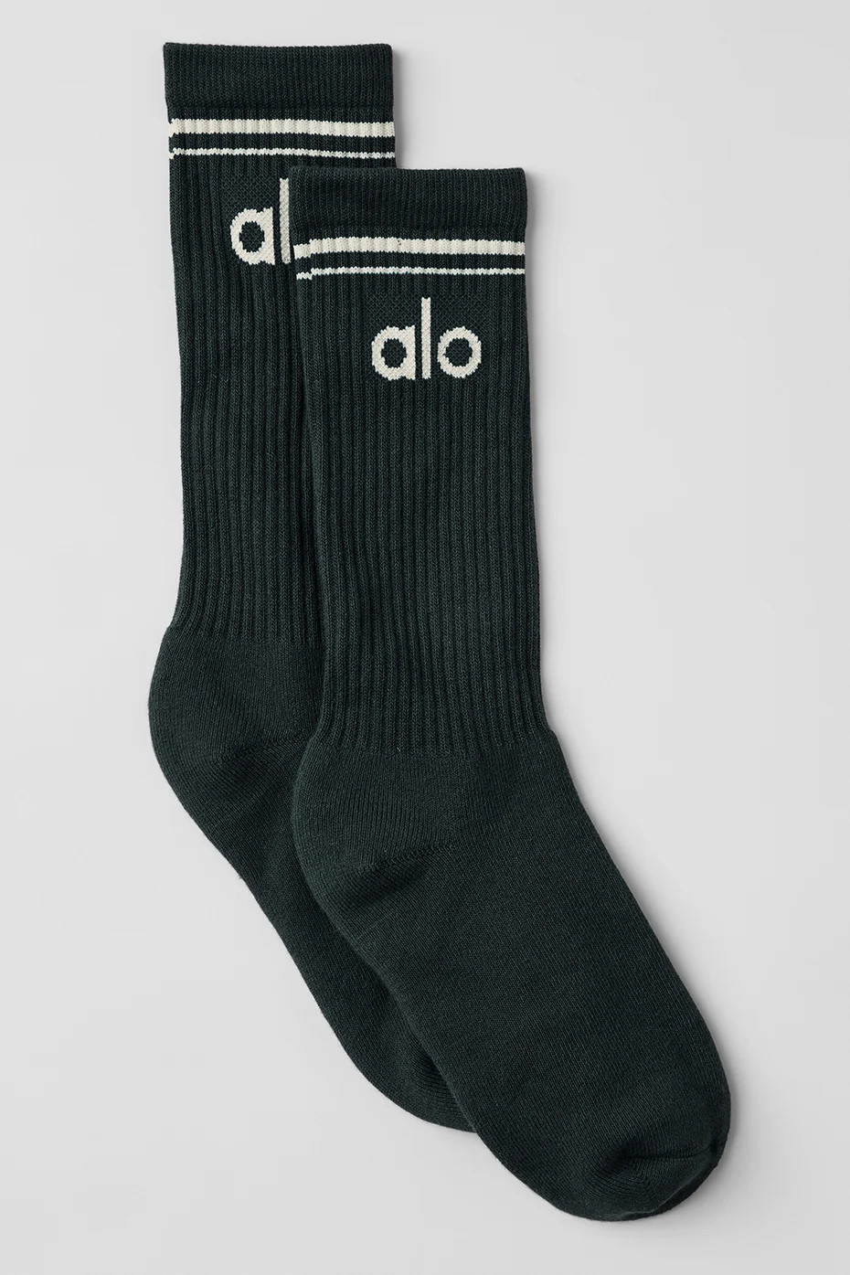 ALO | Throwback Socks in Charcoal Green/Ivory, Size: Small | Alo Yoga (US)