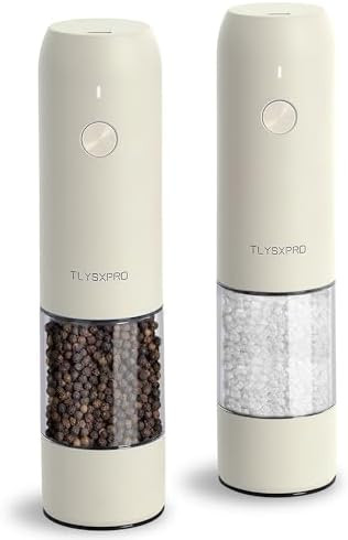 Electric Salt and Pepper Grinder Set, USB Rechargeable, Automatic Salt and Pepper Mill Grinder wi... | Amazon (US)