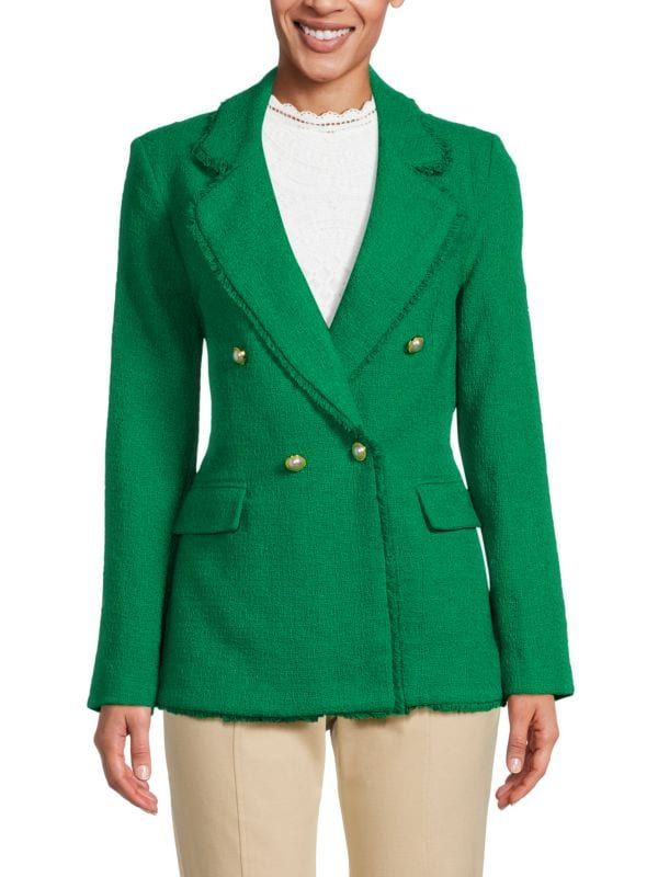 Textured Double Breasted Blazer | Saks Fifth Avenue OFF 5TH (Pmt risk)