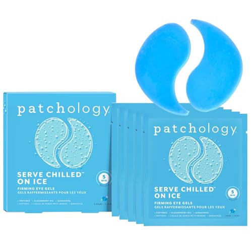 Patchology Iced Cooling Under Eye Mask Patches with Peptides, Cloudberry Oil and Bakuchiol. Cool eye gels to firm skin and soothe, reduce fine lines and under eye bags 5 Pair | Amazon (US)