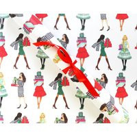 Gift Wrap Sheets - Merry Gifters/Christmas Wrap, Fashion Illustration Paper, Girly Wrapping Holiday Paper | Etsy (US)