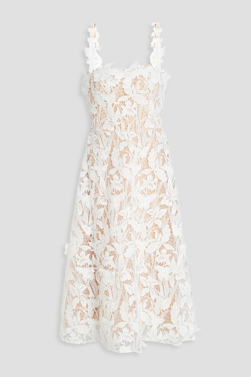 Flared guipure lace midi dress | The Outnet (UK and Europe)