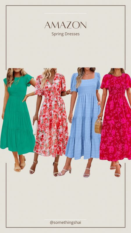 Beautiful Amazon spring dresses that would be perfect for Easter! Loving all the bright colors! 

#LTKstyletip #LTKfindsunder50 #LTKSeasonal