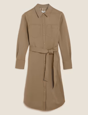 Belted Midi Shirt Dress | Autograph | M&S | Marks & Spencer (UK)