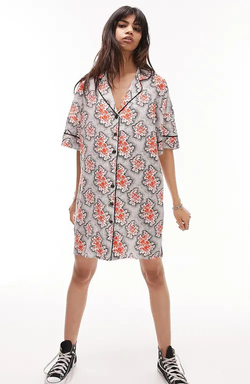 Topshop Souvenir Shirtdress in Red at Nordstrom, Size 14 Us | Nordstrom