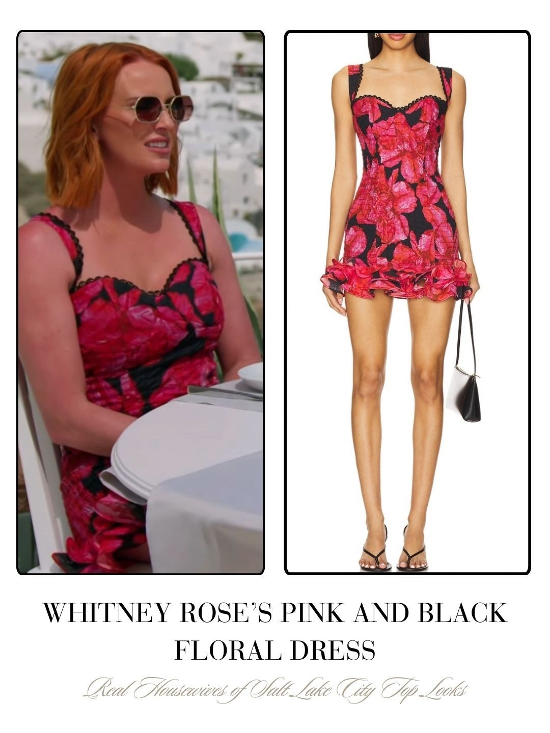 Whitney Rose’s Pink and Black Floral Dress