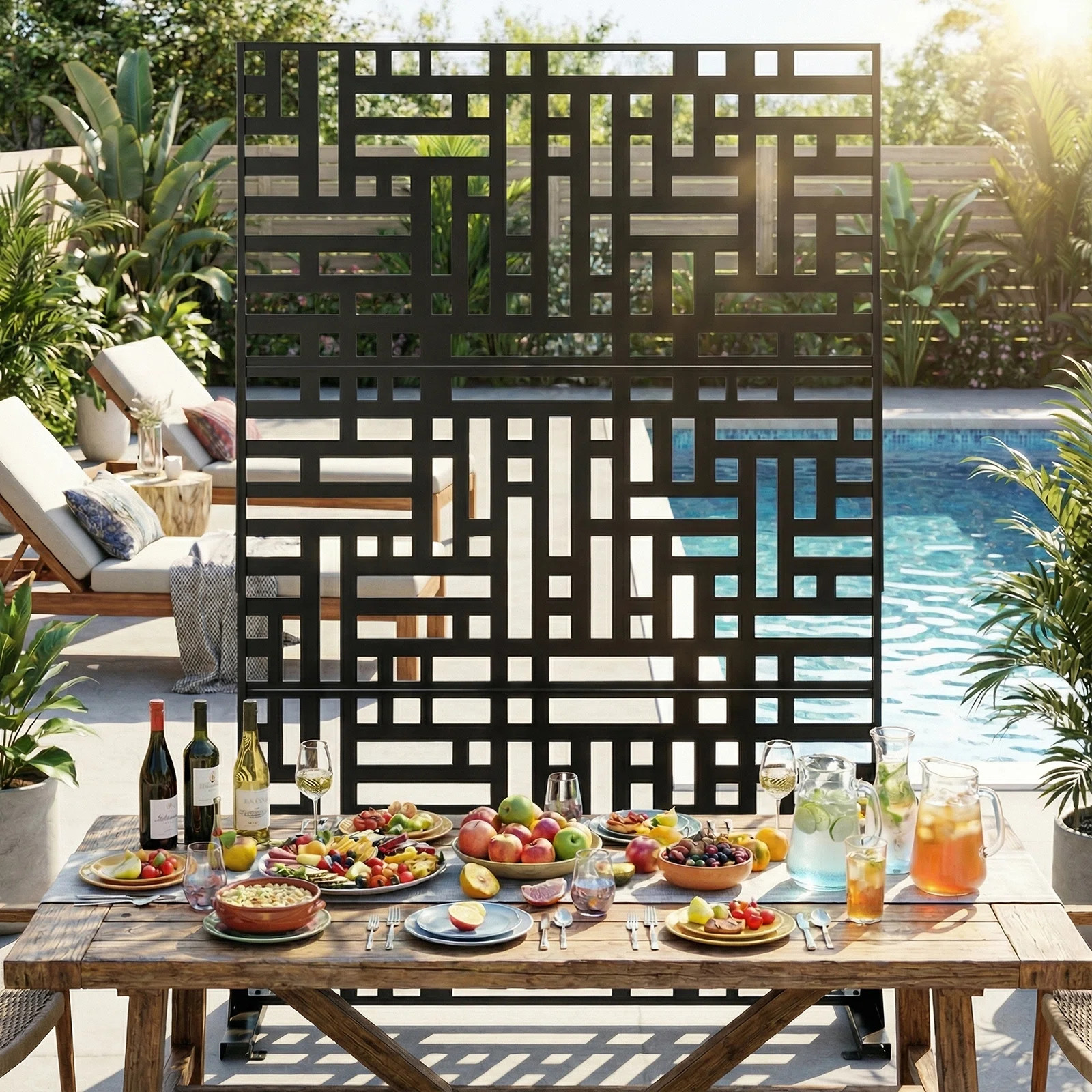 72.4 In. H Outdoor Decorative Privacy Screen Freestanding | Wayfair North America