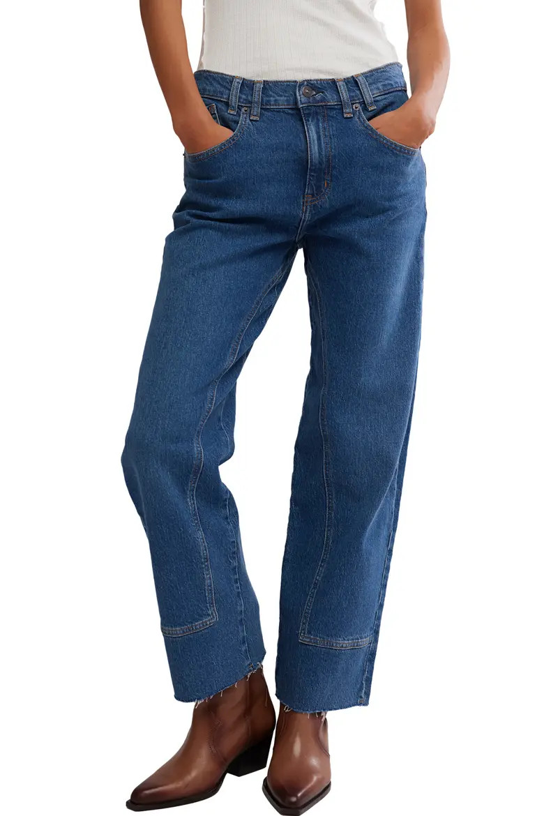 We the Free Risk Taker Raw Hem Straight Leg Jeans (Women) | Nordstrom | Nordstrom