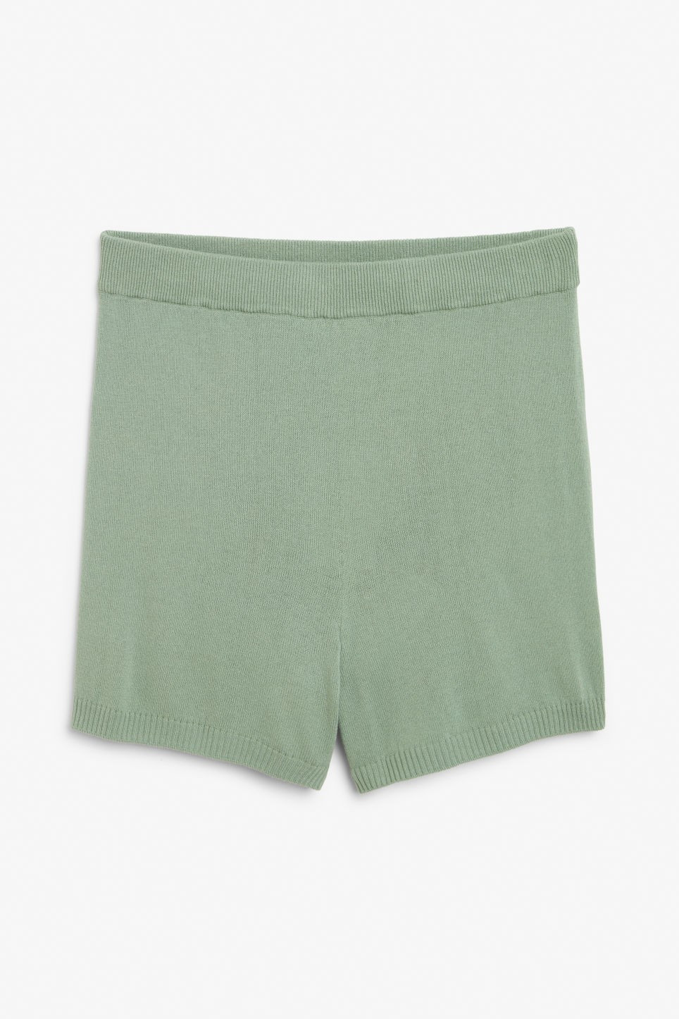 Fine knit shorts - Green | Monki