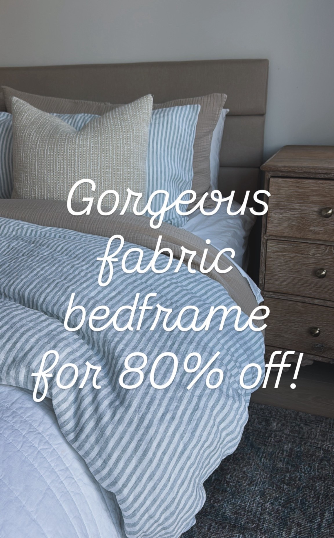 This fabric bedframe/headboard is 80% off right now and under $200 for a king size! If you need a queen, it’s even less than that! It also comes in full and twin sizes. Highly recommend if you’re looking for an affordable option that gives you that fabric/linen feel.

#LTKHome #LTKSaleAlert #LTKCyberWeek