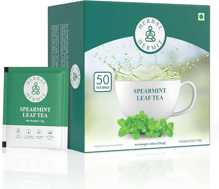 Spearmint Tea Bags - 50 Tea Bags - Pure Spearmint Leaves - Caffeine Free Herbal Tea - Natural Dig... | Amazon (US)