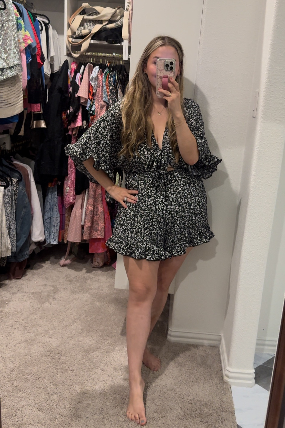 Floral romper from SHEIN 😍 wearing xl 

#LTKMidsize #LTKFindsUnder50