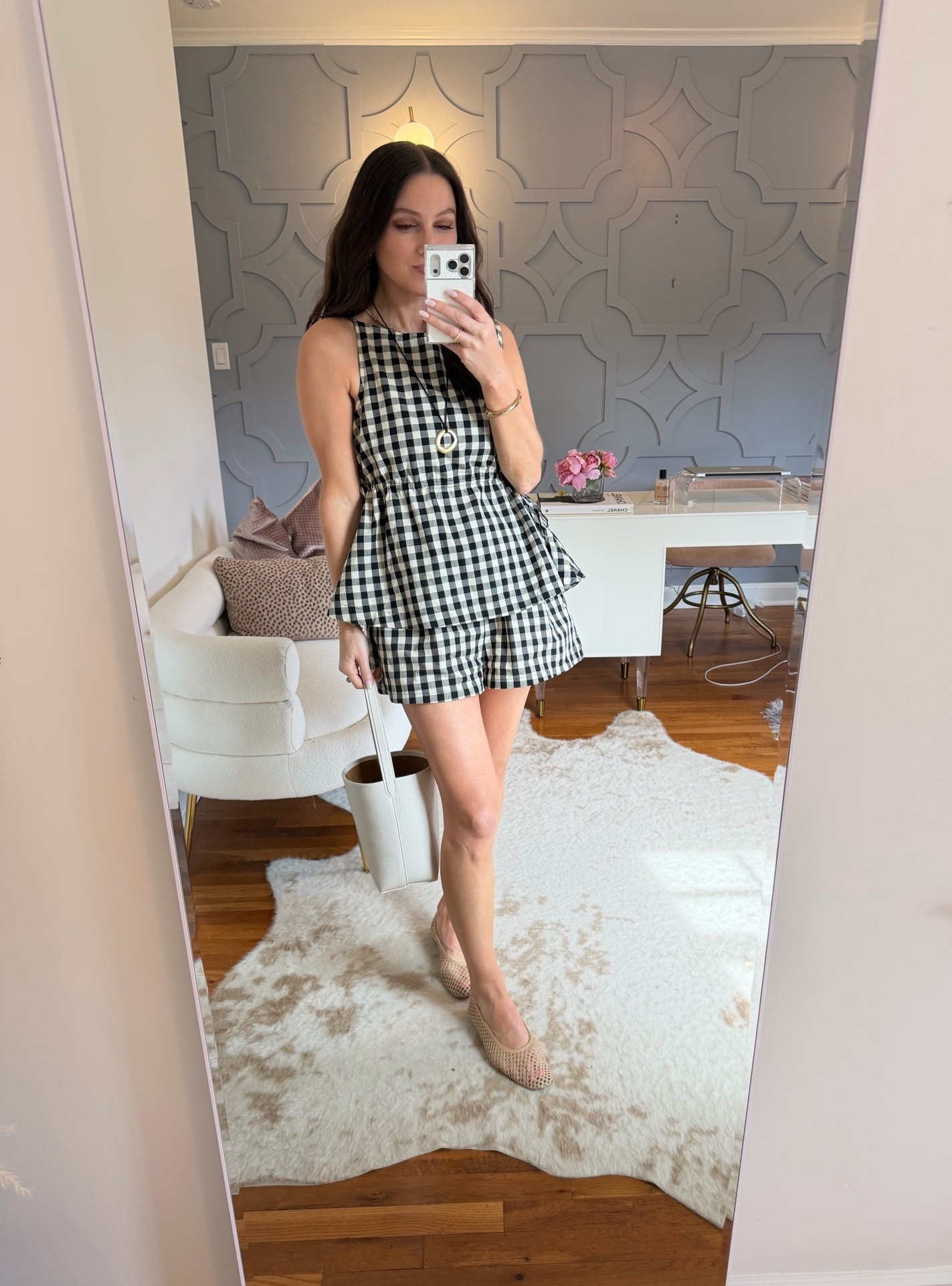 This darling little set cinches on the side to give the top a peplum feel and looks so cute with the shorts but can also wear as separates! I did my true size in both 🫶🏻

#LTKootd