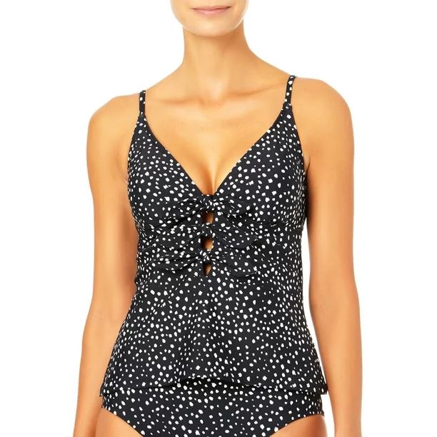 Time and Tru Women's and Women's Plus Size Abstract Dot Knotted Tankini Swim Top | Walmart (US)
