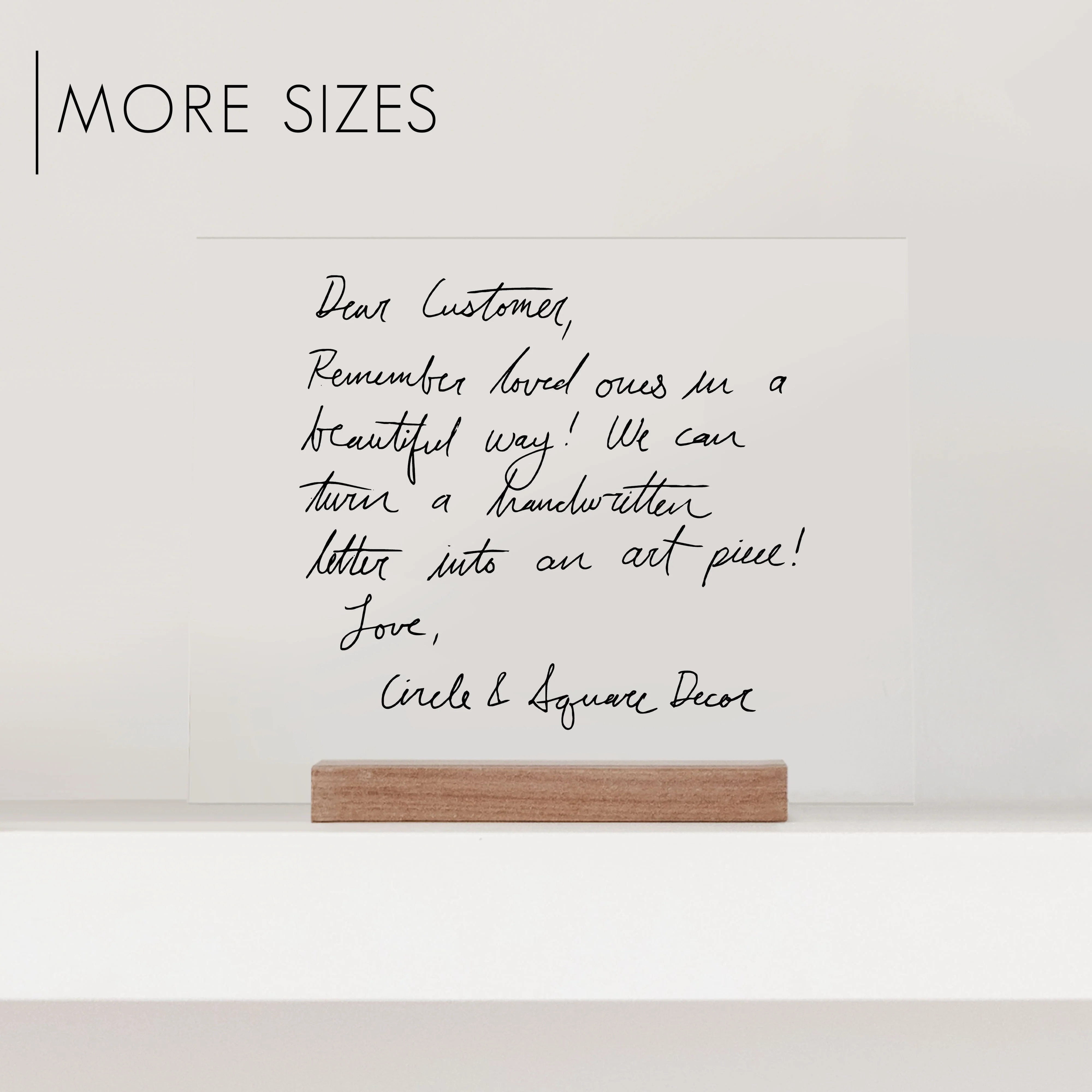 Custom Acrylic Actual Handwriting Art | Horizontal | Circle and Square Decor 