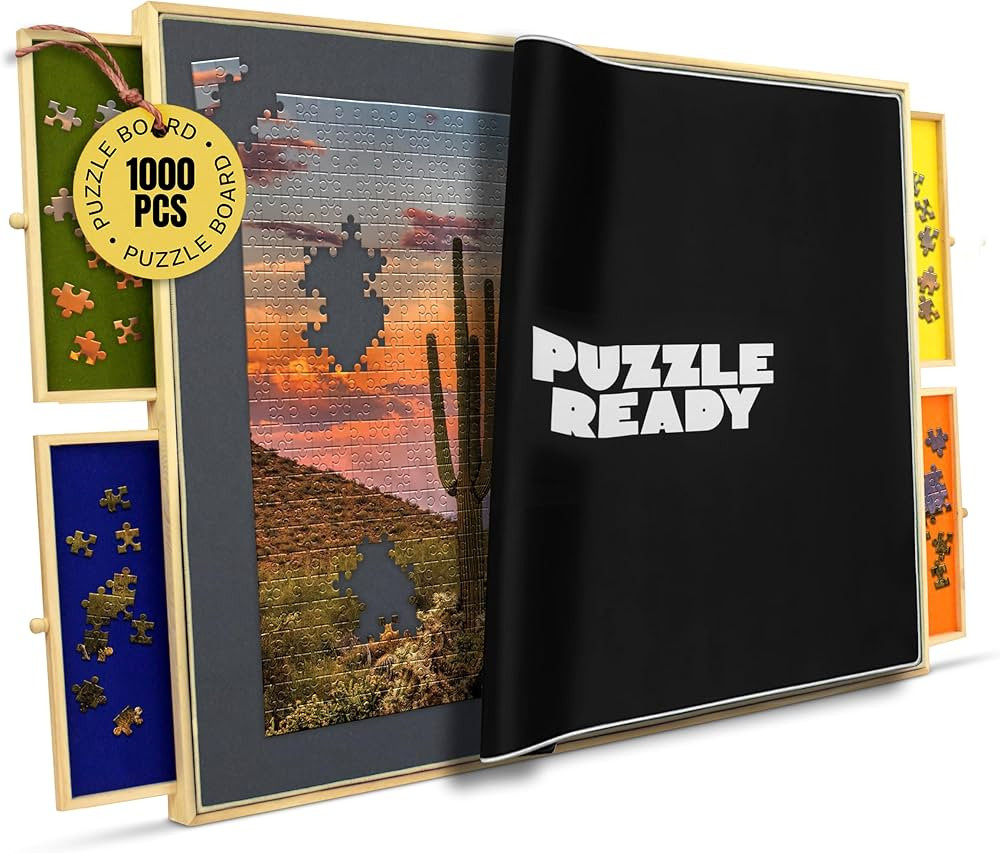 Puzzle Board with Drawers & Cover Mat - Wooden Jigsaw Puzzle Table for 1000 Pieces - 24”x30” ... | Amazon (CA)