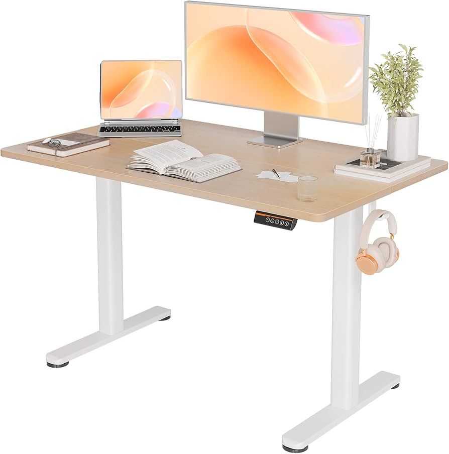 Electric Standing Desk, Adjustable Height Stand up Desk, 48x24 Inches Sit Stand Home Office Desk ... | Amazon (US)
