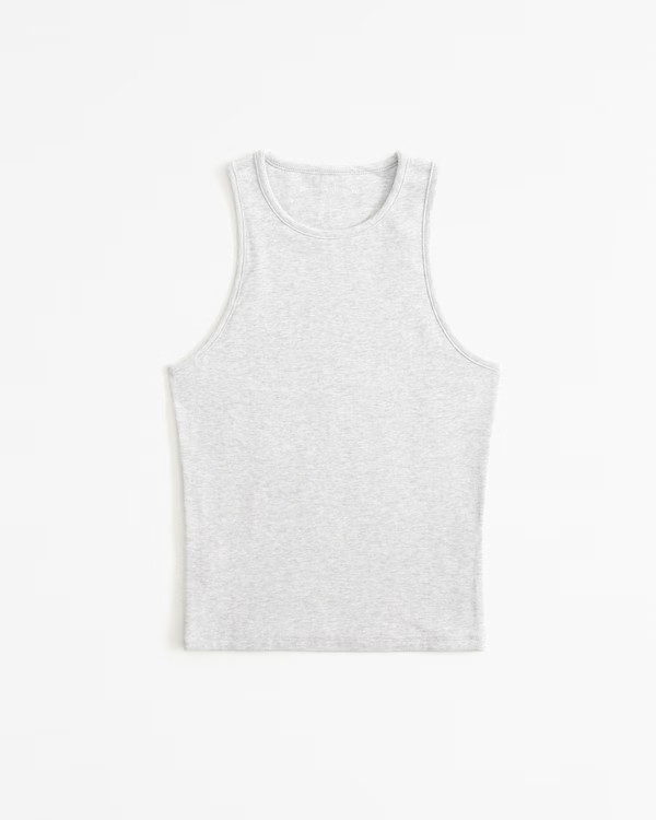 Cotton-Blend Seamless Fabric High-Neck Tank | Abercrombie & Fitch (US)