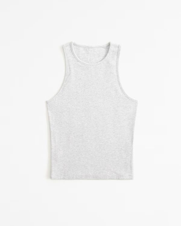 Cotton-Blend Seamless Fabric High-Neck Tank | Abercrombie & Fitch (US)