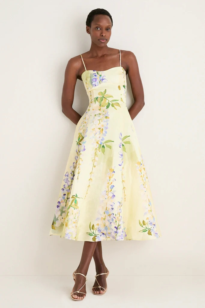 Wisteria Print Mariela Embellished Midi Dress | Tuckernuck (US)