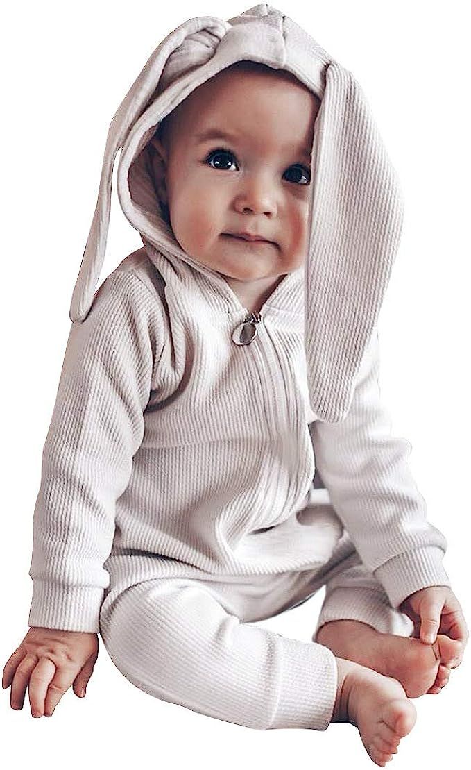 Simplee kids Unisex Baby Boy Girl Romper Cotton Bodysuits Bunny Baby Pajamas Baby Clothes for 0-3... | Amazon (US)