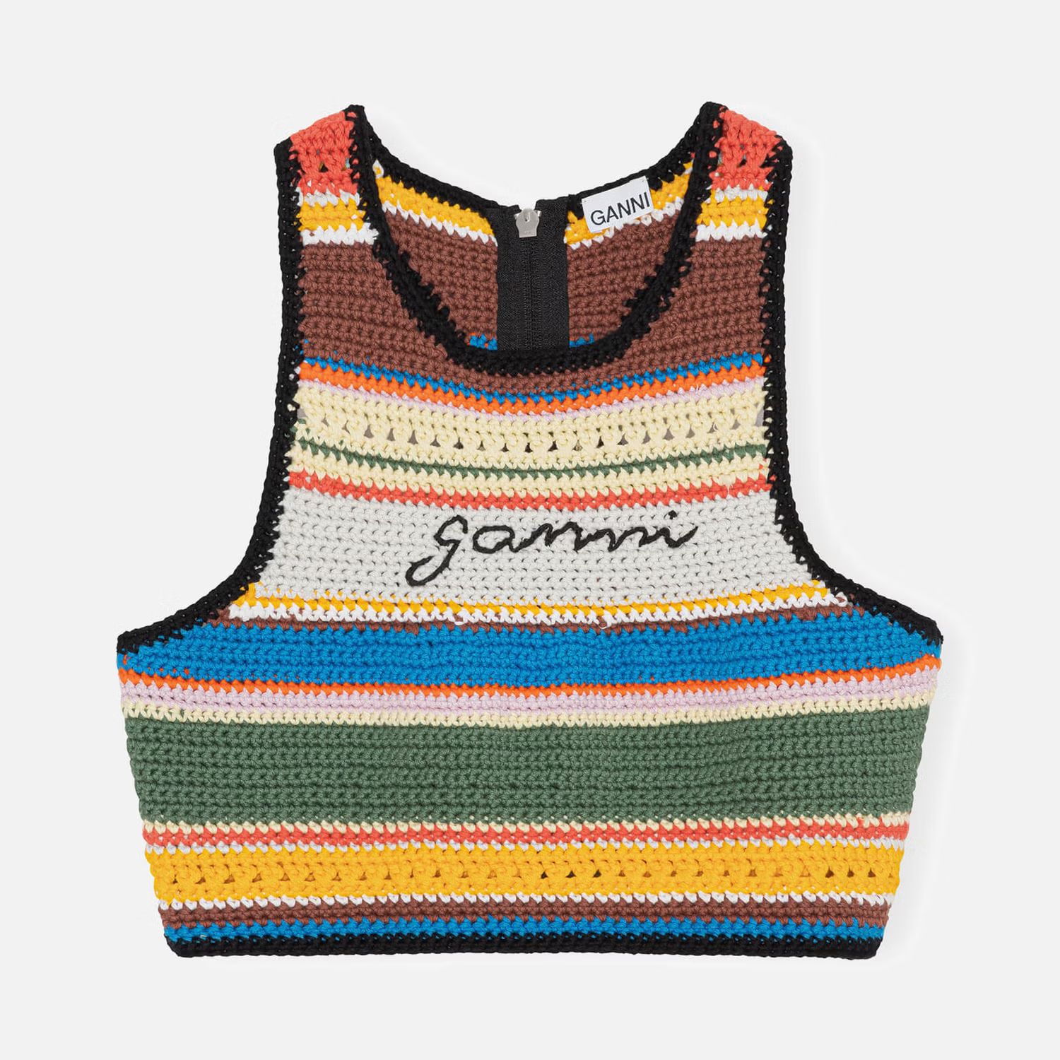 Ganni Crochet Organic Cotton Bikini Top | Coggles (Global)