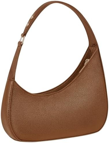 Shoulder Bag for Women, Small Black Purse PU Leather Handbag, Trendy Crescent Clutch with Zipper,... | Amazon (US)