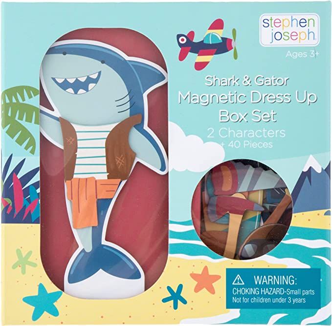 Stephen Joseph Magnetic Dress UP Doll Shark and Gator | Amazon (US)