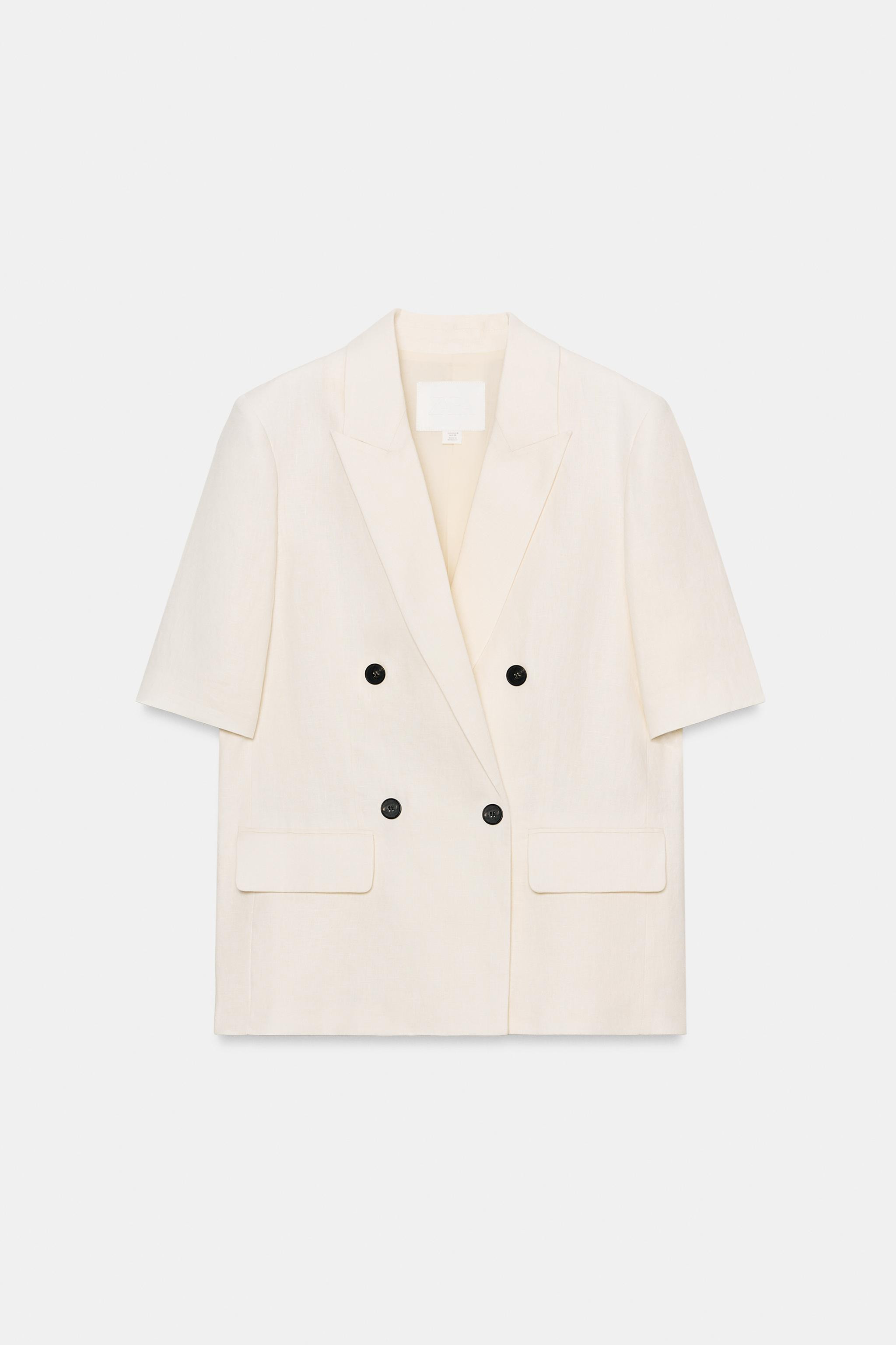 ZW COLLECTION LINEN SHORT SLEEVE BLAZER | Zara UK