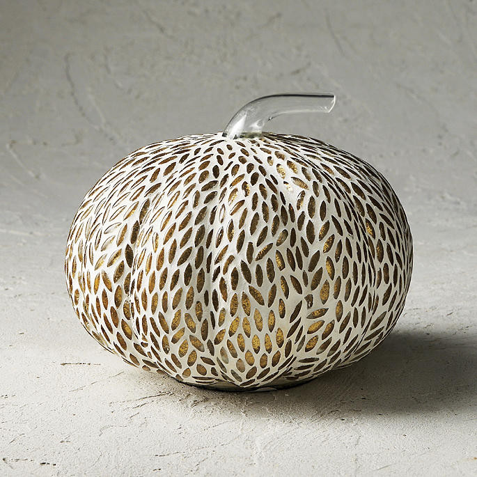 Mosaic Almond Glass Pumpkin | Frontgate | Frontgate