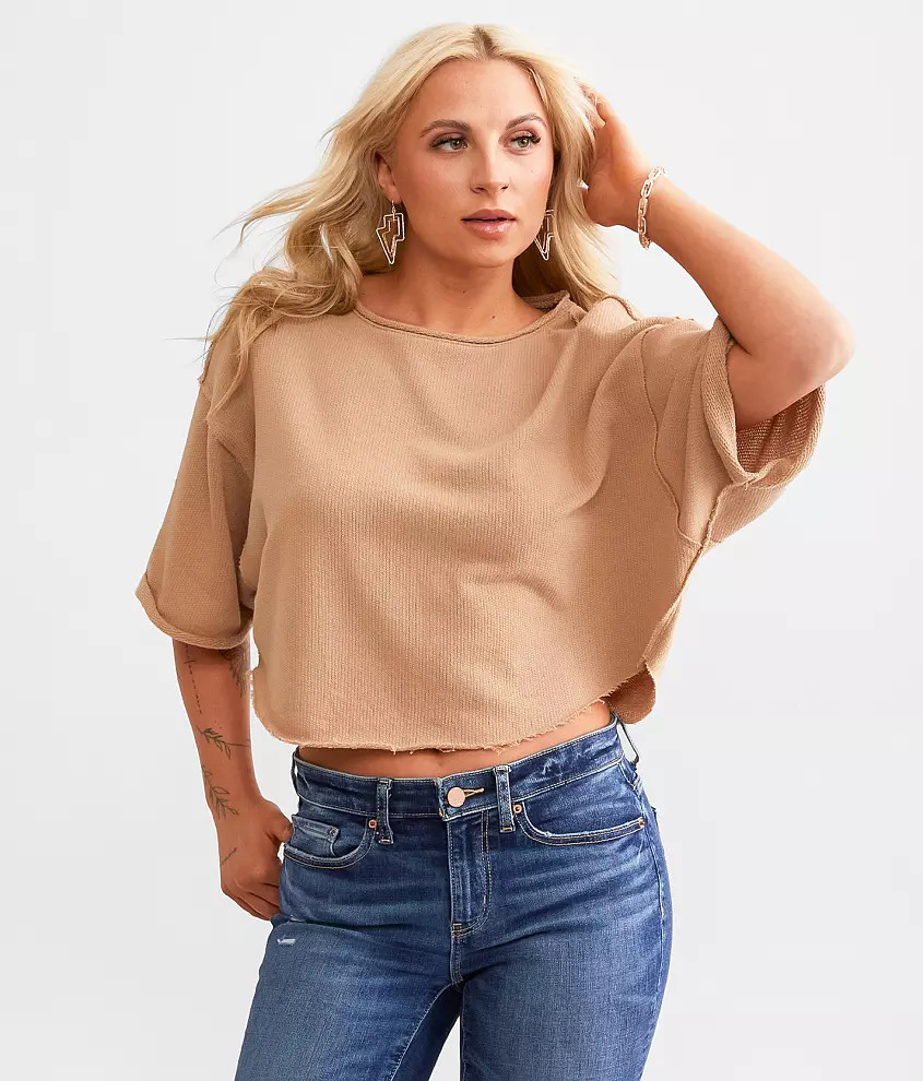 Raw Edge Cropped Top | Buckle