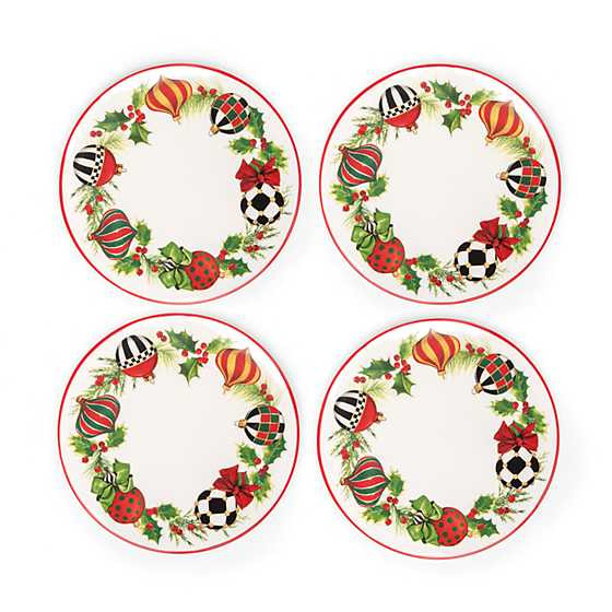 Deck the Halls Salad Plates, Set of 4 | MacKenzie-Childs