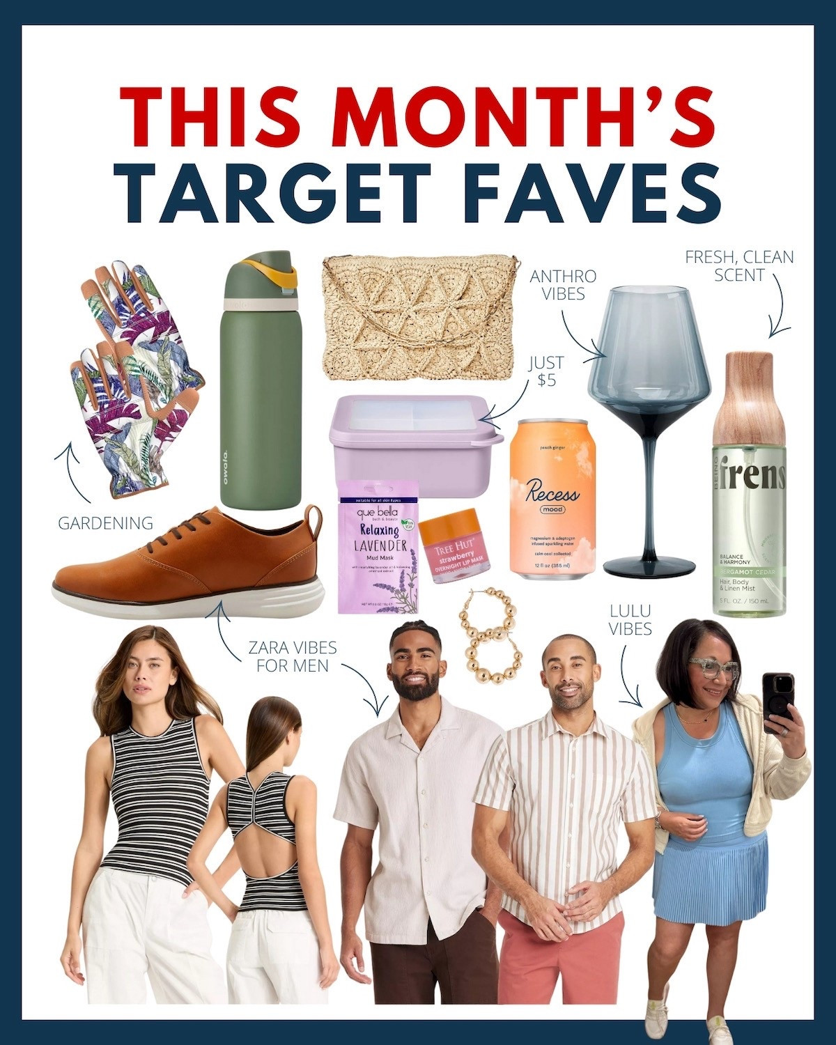 Our team shared a few of their favorite buys from Target this month. From men’s clothing that looks Zara-inspired to women’s pieces that look just like Lululemon. Plus, beach bags,
our favorite drinks, and more! 😍 You’re not going to wang to miss this month’s round up. 🎯💕

#LTKFindsUnder50 #LTKStyleTip #LTKHome