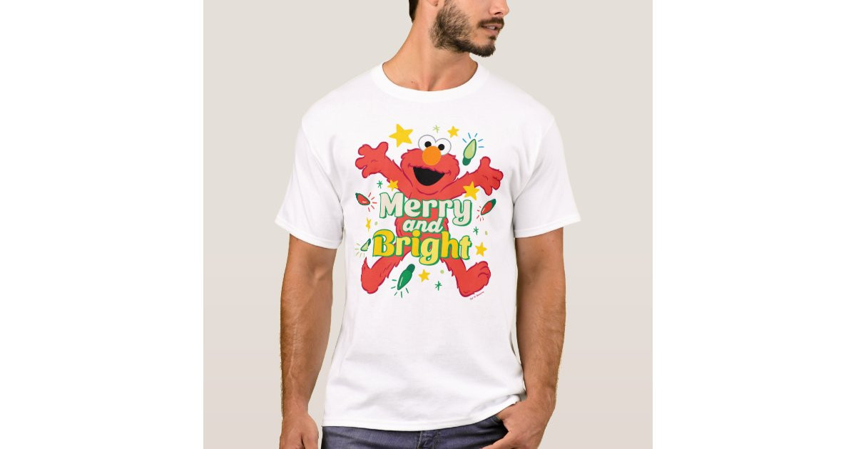Elmo | Merry and Bright T-Shirt | Zazzle