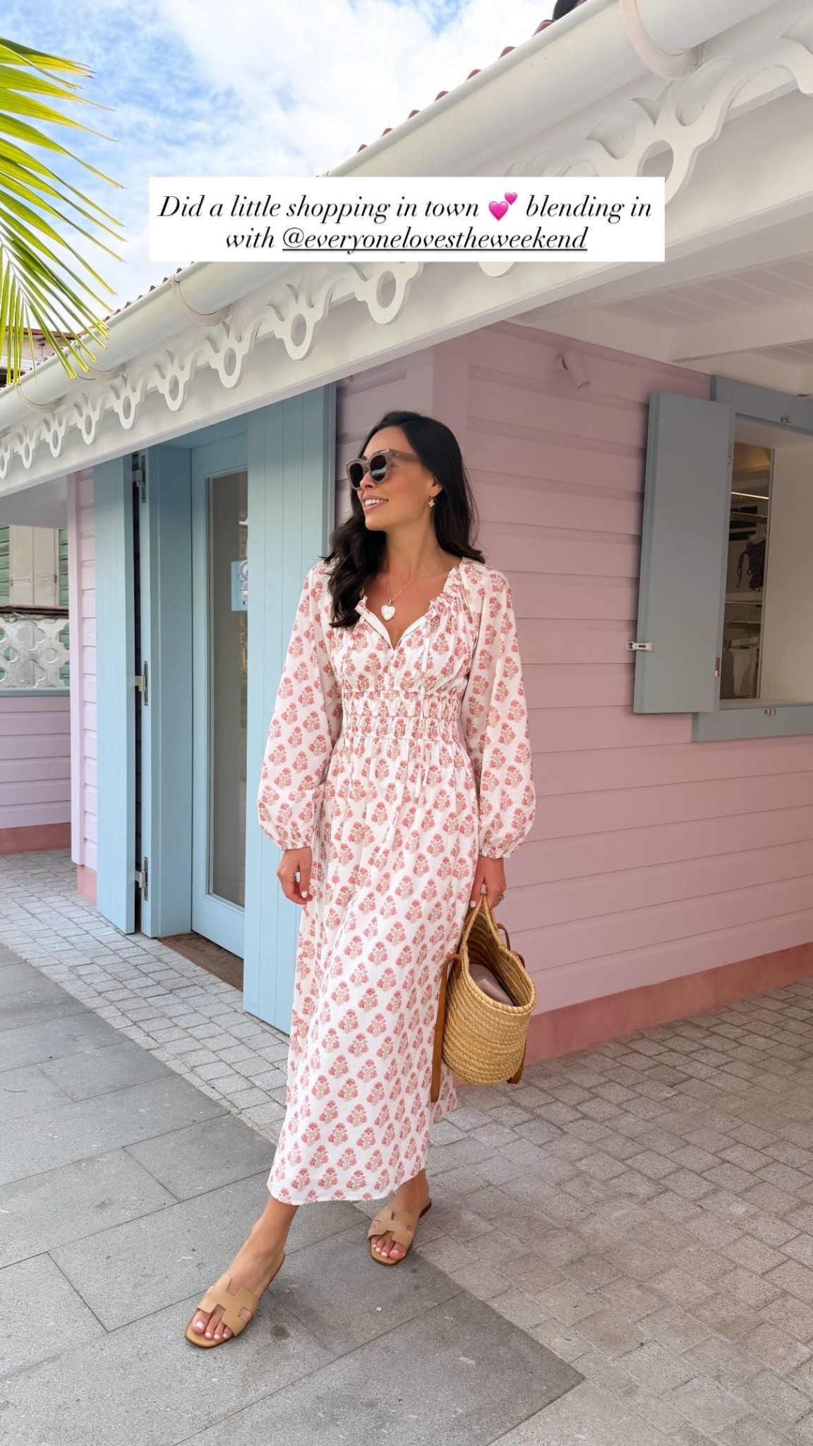 Spring outfit, pink floral dress, long sleeve vacation dress, vacation outfit. @everyonelovestheweekend 
dress, wearing a size small. 

#LTKSeasonal #LTKTravel #LTKootd