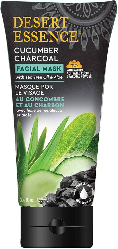 Cucumber Charcoal Facial Mask Desert Essence 3.4 oz Liquid | Amazon (US)