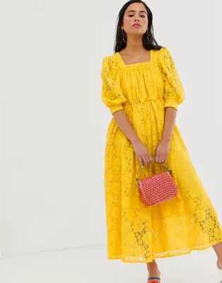 Sister Jane midaxi smock dress in lace | ASOS US