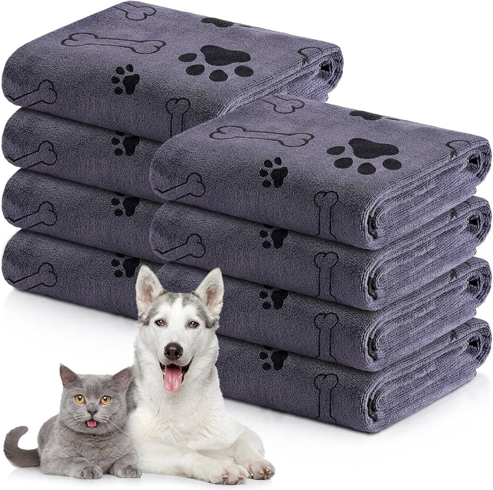 Chumia 8 Pcs Dog Towels for Drying Dogs Cats Pet Towels Bulk Puppy Microfiber Quick Drying Paw Ba... | Amazon (US)