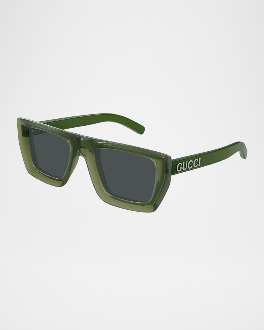 Gucci Men's GG1723SM Plastic Rectangle Sunglasses | Neiman Marcus