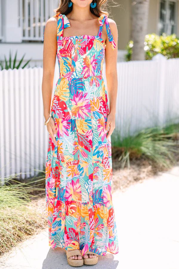 Run To You Pink Tropical Floral Maxi Dress | The Mint Julep Boutique