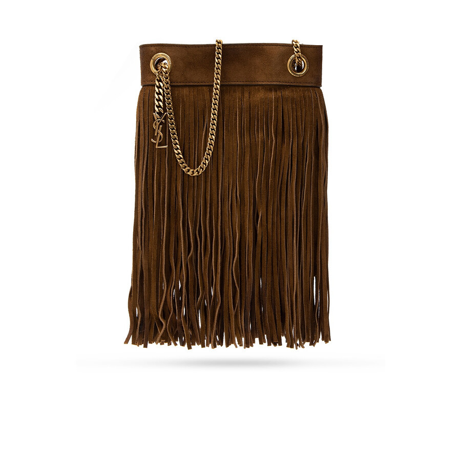 Black Grace Small Fringed Hobo Bag In Brown Suede | Jomashop.com & JomaDeals.com